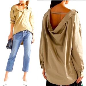 Marlene Birger off the shoulder poplin blouse. Gorgeous fabric. Quiet luxury.